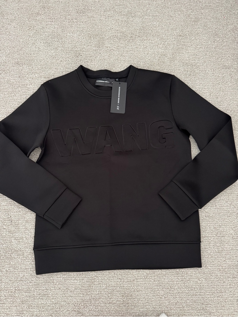 NWT Alexander Wang x H&M Black Neoprene Scuba' Pullover Sweatshirt  Sz Medium